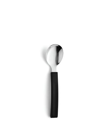 Amefa - Select spoon straight |Aids for people with handicap |Disabled cutlery |Ergonomic grip thickening |Black plastic handle |Dishwasher -proof |Length: 18 cm
