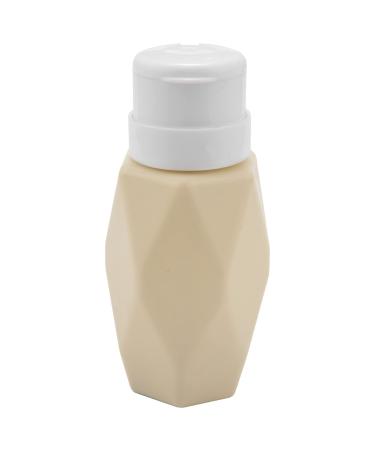 AMIUHOUN Beige Rhombus Nail Art Pump Empty 200 ml Bottle Acrylic Gel Polish Remover Cleaner Liquid Container Storage Manicure Tool