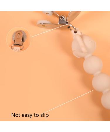 Kekafu Silicone Pacifier Clip for Baby Boys Girls - Beige Soothers Holder - Buy Online on SooperMarket.com