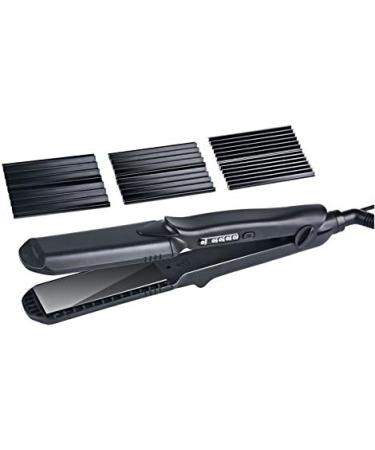 4 in 1 Hair Crimper & Flat Iron - Ceramic Hair Straightener Curling Iron & Waver - Interchangeable 1.5 Inch Plates for Perfect Styling - Buy Online on SooperMarket.com