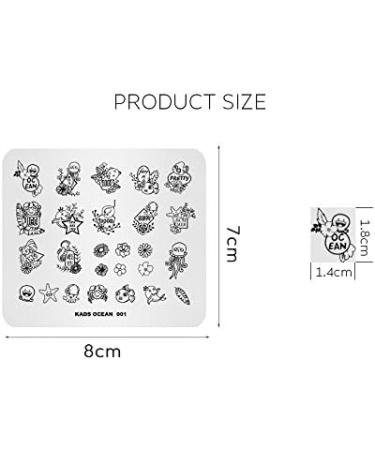 Ocean Marine Cartoon Nail Stamping Plate with Octopus and Crab Patterns | Nail Art Stamper Tool OC001 - Buy Online on SooperMarket.com