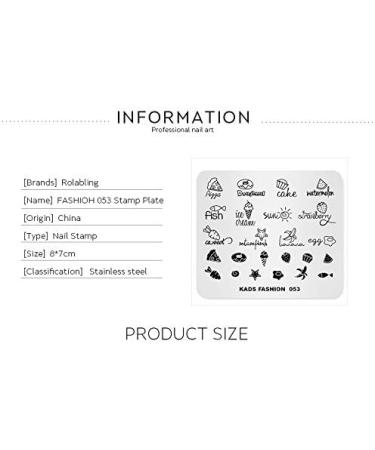 Nail Stamping Plate Fashion Food Fruit Summer Cake Fish Ice Cream Theme Multi-Pattern Stamp Print Image Stamp Template Nail Art for Nail Design 6# - Buy Online on SooperMarket.com