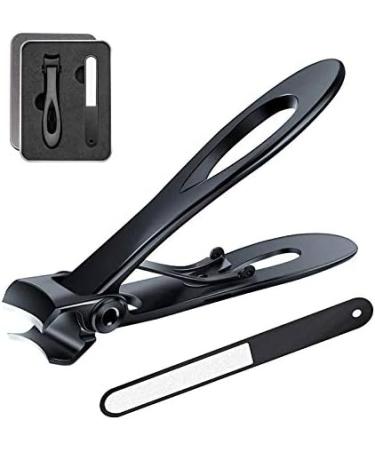 BYCUFF Nail Clipper Set Thick Toenail & Fingernail Cutter with Wide Jaw Opening Stainless Steel Nail File Ingrown Manicure Pedicure Kit for Men & Women Black - Buy Online on SooperMarket.com