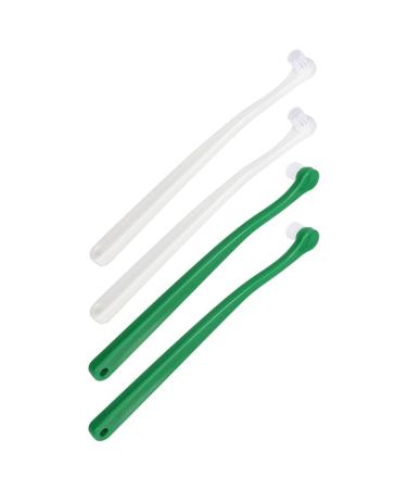 BELLIFFY 4pcs Pet Toothbrush Cat Care Toothbrush Manual Dog Toothbrush Toothpaste Plastic