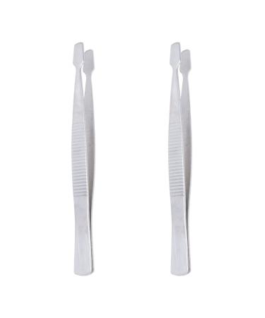 Mipcase 2 Pcs Small Tweezers Layering Insect 11*1cmx2pcs Silverx2pcs