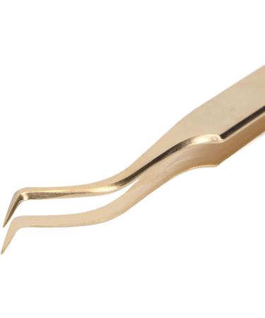 Professional Stainless Steel Eyelash Extension Tweezers - Durable & Precision Beauty Tools - Golden Edition - Buy Online on SooperMarket.com