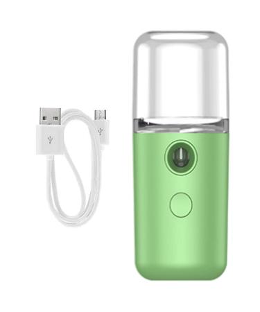 Nano Facial Mister Facial Mist Sprayer USB Recharging Handheld Face Steamer for Skin Care Moisturizing Hydrating Green 30ML