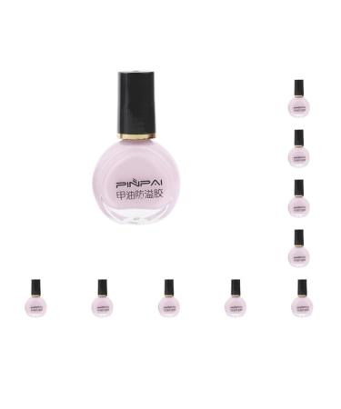 10 set of Nail Polish Glue Peel Off Liquid Nail Art Tape Latex Tape Finger Skin Protected Liquid Nail Care Tool Pink 10ml 10 set of (Pink 10ml)