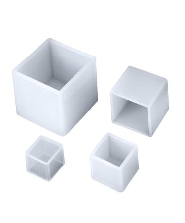 LALAFINA 4pcs Cube Mold Silicone Molds Epoxy Resin Mold Resin Candle Soap Making Molds Diy Molds Tool Manual