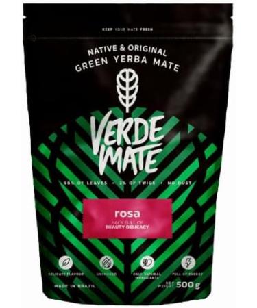 Verde Mate Green Rosa 0 5 kg | Fine yerba mate with rose petals 500 g | Mild taste | Natural caffeine | Yerba Mate tea from Brazil | 500 g - Buy Online on SooperMarket.com