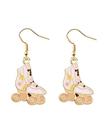 FUSTMW Roller Skater Gifts Roller Skate Necklace Pendant Roller Skating Gifts Roller Skate Lovers Gifts Jewelry Roller Skater Earring