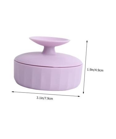 Silicone Makeup Brush Cleaning Box & Pad - Dry Cleaner Tool 7.9x5.25CM - Violet | Best Brush Scrubber Mat for Efficient Makeup Cleaning - Buy Online on SooperMarket.com