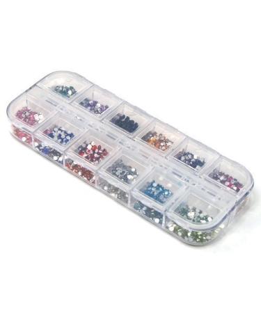 Accessotech 3000 Mix Colour Nail Art Glitter Gems Rhinestones Round Diamante Deco Decoration