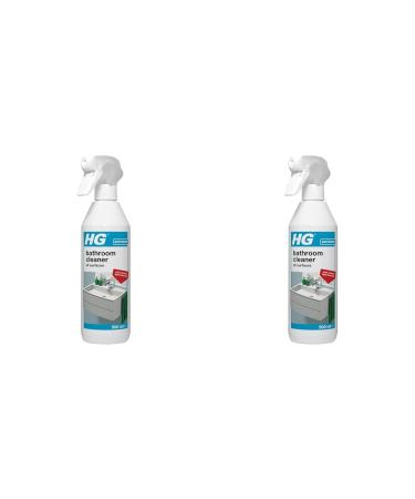 HG Bathroom Cleaner Spray for All Surfaces Universal Toilet Cleaner Tile Cleaner Shower Spray & Light Limescale Remover & Descaler All Surface Cleaner - 500ml (Pack of 2) 500 ml (Pack of 2)