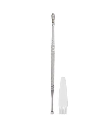 Ear Wax Removal Tool Double Head Stainless Steel Ear Spoon Rounded Spiral Spring Ear Pick Ear Cleaning Tool for Earwax Picking(Silver)