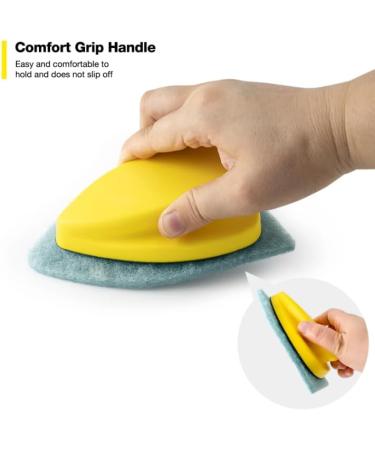 ZABEES Polishing Cleaner Window Glass Countertop Car Wash Wipe Tool With Nylon Cloth Scrub Pad Windshield Buffing Wrapping Brush 1pc Handle+5pcs Pad - Buy Online on SooperMarket.com