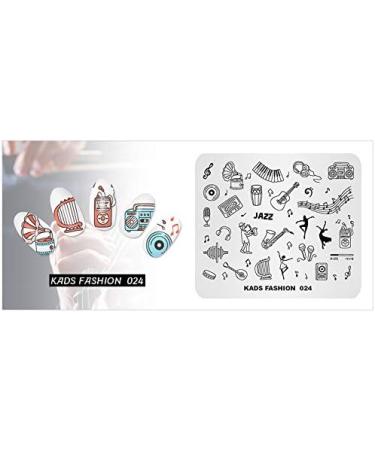 Alexnailart Nail Stamping Printing Plate Template Image Plate Stamper Scraper Music notes Musical instrument Dancer Jazz Pattern Nail Art Decoration DIY Print Manicure Design FA024 - Buy Online on SooperMarket.com