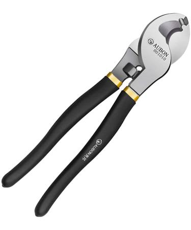 Aubon 10 Inch Wire Cable Cutter Hand Tools Wire Cable Cutting Tools High Hardness Cable Scissors Carbon Steel Material Pliers Excellent Screw Cutter Not for Bicycle Cables 10 Inches