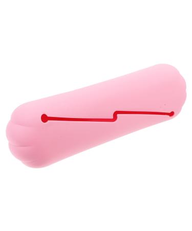 Angoily Makeup Tool Organizer Silicone Makeup Brush Bag Small Cosmetic Brush Holder Small Makeup Bags Makeup Brush Storage Bag Makeup Cosmetic Brush Bag Pink 20.5x6.5cm