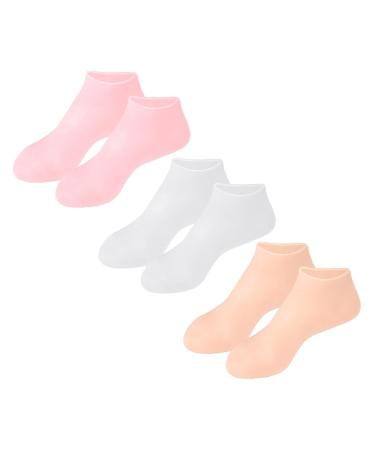 Healeved 3pairs Moisturizing Socks Foot Protective Socks Moisturizing Foot Covers Socks for Cracked Feet Silicone Women s Socks Moisturizing Foot Socks High Heels Girl Child Sebs Elastic 23x9.5cm