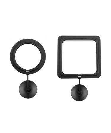Misamo Feeding Ring Floating Food Feeder Circle with Suction Cup Easy to Install Aquarium Black