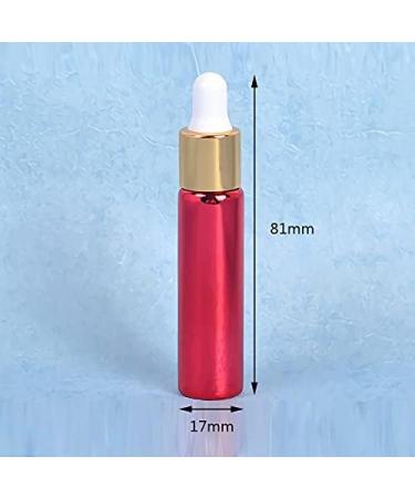 Tianzd 10ml Chrome Red Drip Bottles - 6 Pack with Glass Pipettes & Gold Caps for Essential Oils & Perfumes - International Shipping - Buy Online on SooperMarket.com