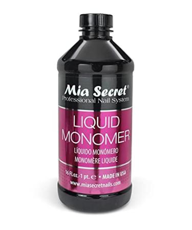 Mia Secret 16 oz Liquid Monomer - Professional Acrylic Nail Liquid for Acrylic Powder - EMA monomer - Nail Monomer Liquid - ema monomer Acrylic Nail Liquid Clear