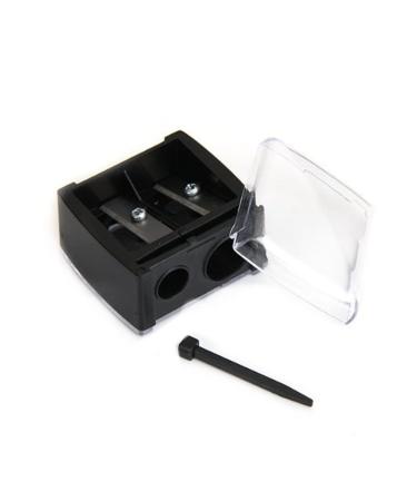 Gcroet Precision Cosmetic Pencil Sharpener for Eyebrow Eyeliner 2 Holes Cosmetic Pencil Sharpener Pencil Sharpener,Plastic Pencil Sharpeners,Tub Round Sharpener,Sharpeners,Tradition Sharpener