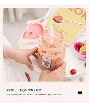 PEXIZUAN Kawaii Big Belly Water Bottle with Strap and Straw - Green 1300ML - Buy Online on SooperMarket.com