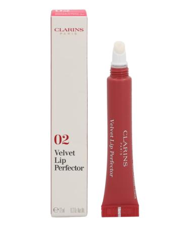 Clarins Velvet Lip Perfector | Velvety-Matte Finish Liquid Lipstick | Shea Butter Leaves Lips Feeling Hydrated| Highly Pigmented | Contains Natural Plant Extracts With Skincare Benefits | 0.3 Oz 02 - Velvet Rosewood