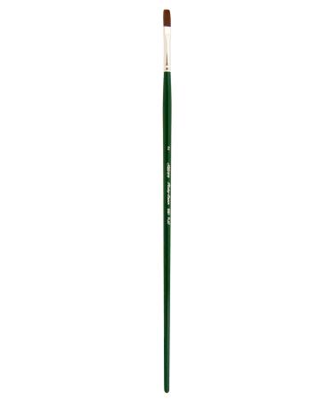 Silver Brush Limited 25012 Ruby Satin Flat Brush for Fluid and Flow Acrylics  Size 2  Long Handle Size - 2