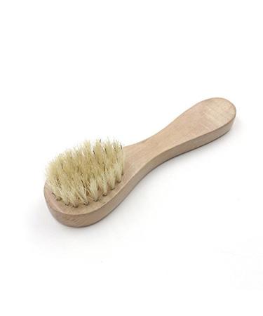 Hiibaby 1PC Facial Cleaning Exfoliate Brush Facial Skin Care Tool Pore Cleaner Brush with High Grade wood Holder and Soft Bristle 100% Natural Bristles