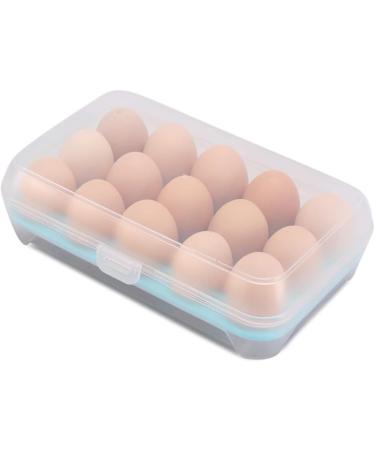 Mikikit Refrigerator Egg Container 15 Egg Clear Container Acrylic Organizer Containers for Food Fridge Memory Refrigerator Blue medium - Buy Online on SooperMarket.com