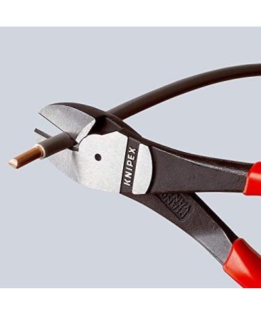 Knipex High Leverage Diagonal Cutter black atramentized with multi-component grips 180 mm (self-service card/blister) 74 02 180 SB Multi-component Grips Blue/Red 180 mm atramentized on self-service card - Buy Online on SooperMarket.com