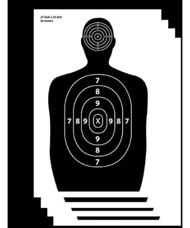 Discovergreen 17x25-inch Paper Silhouette Shooting Targets - 50 Pack for Firearms, Rifle, Pistol, BB Guns, Airsoft, and Pellet Guns - Buy Online on SooperMarket.com