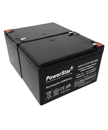 PowerStar AGM1212 12V 12AH AGM/SLA Battery 12 Volt - F2 Terminal Replaces UB12120 x2