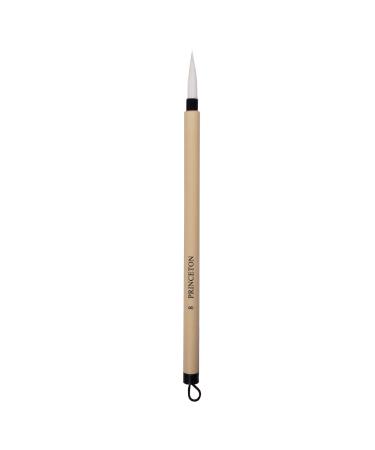 Princeton Artist Brush Co. Bamboo Series 2150 - Bamboo Painting Brush - Short Handle Round Brush Size 8 - Natural Hair Calligraphy Brush for Watercolor and Ink - Single Ink Brush for Sumi Painting