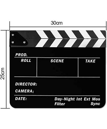 Sedremm Dry Erase Director's Film Movie Clapperboard Slate for Film TV MovieCut Action Scene (10x12in/24.5x30cm) White Clapboard and Colorful Stick - Buy Online on SooperMarket.com