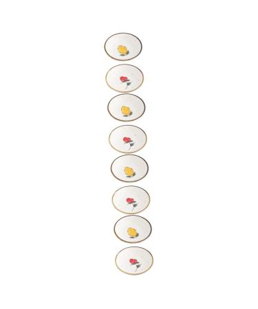 MAGICLULU 8 Pcs Hand-painted Saucer Ceramic Sauce Plate Butter Ketchup Dish Dipping Dishes Ceramic Condiment Dishes Vinegar Bowls Sauce Seasoning Plate White Simple Soy Sauce Rack Ceramics 9.5X9.5X2.5CMx4pcs Whitex4pcs