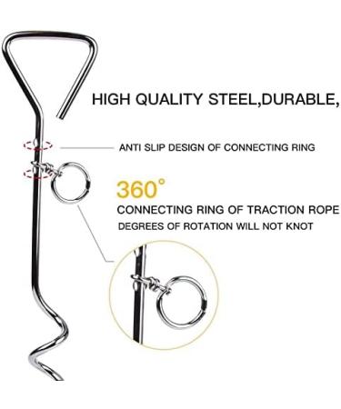 Heavy Duty 18 Dog Stake Tie Out - Outdoor Camping Ground Anchor for Small, Medium & Large Pets - Buy Online on SooperMarket.com