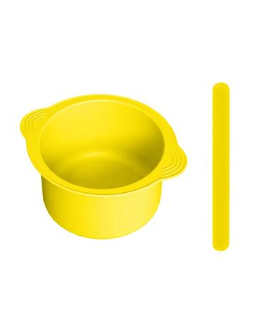 Dhliiqq silicone pot wax heating liner silicone wax bowl for wax warmer non-stick replacement pot reusable L wax wax melting heater yellow bowl + stirring stick
