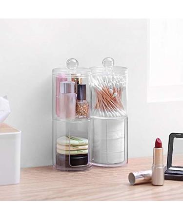 Beauty Transparent Round Plastic Cosmetic Box - Cotton Swab & Pad Storage - Makeup Accessories for Organized Essentials - Buy Online on SooperMarket.com