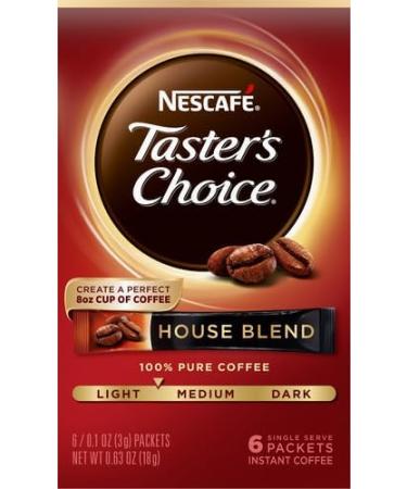 Nescafe Tasters Choice House Blend Instant Coffee 6 Single Serve Sachets 18g - Buy Online on SooperMarket.com