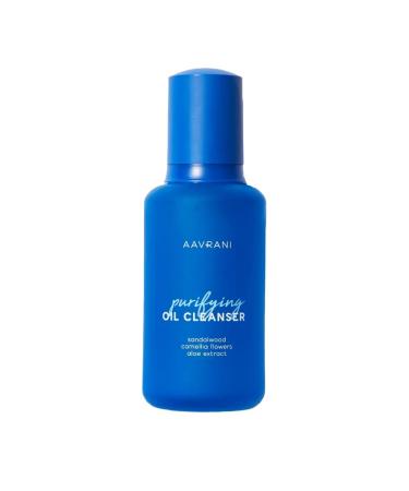 AAVRANI Purifying Oil Cleanser Non-Greasy Hybrid Daily Cleanser and Makeup Remover for All Skin Types Sandalwood Oil Camellia Flowers Aloe Soothes and Nourish Skin 3.4 Fl Oz