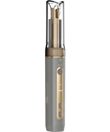 Conair CR520C Curl Secret Cordless Mini Auto Curler -Rechargeable Cordless Technology- All Hair Types - Short to Medium Hair Lengths produces defined loose or wavy curls - Dual Voltage Adapter Gray Mini - Travel Size