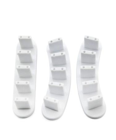Rolabling 3pcs False Nail Art Tips Practice Display Stand Tool for Gel Nail Polish DIY Nail Training Tools (White)