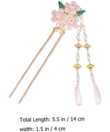 minkissy Chinese Style Hair Stick Pink Hanfu Tassel Drop Hair Pin Traditional Hair Pin for Women Girls Ladies - Buy Online on SooperMarket.com