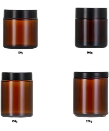 Dajidafu Amber Glass Bottle For Makeup And Body Care Products Multi-functional Screw Lid Reusable BPA-free Eco-friendly 100g Black 100g 100g Black 100g - Buy Online on SooperMarket.com