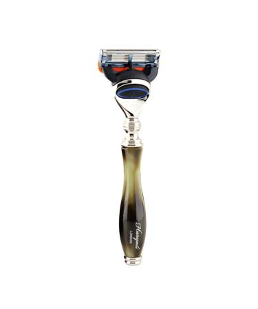 Haryali London 5 Edge Shaver | Synthetic Horn Handle | Men's Beard & Mustache Safety Razor - Buy Internationally - Buy Online on SooperMarket.com