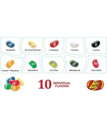 Jelly Belly 10-Flavor Gourmet Jelly Beans Christmas 120g Candy Box containing Butter Beans Coconut Jelly Cherry Candy & More Kosher Candy Gluten Free Stocking Stuffers for Teens Holidays - Buy Online on SooperMarket.com